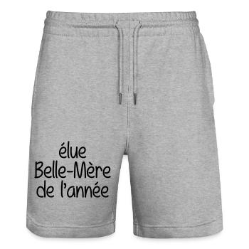 élue belle-mère de l'année - Short de jogging bio TRAINER Stanley/Stella unisexe - gris chiné - Devant - Nik (191cm) & Marisol (170cm)