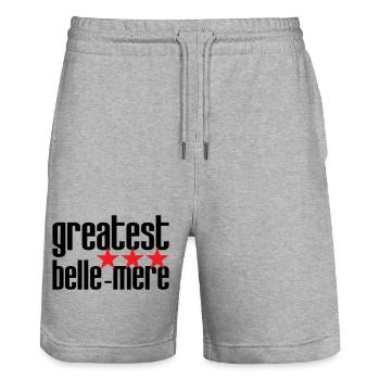 Best Mother-in-Law in the World - Stanley/Stella Trainer Unisex Organic Jogging Shorts - heather grey - Front - Nik (191cm) & Marisol (170cm)