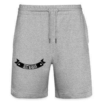Best Mom - Mother's Day - Stanley/Stella Trainer Unisex Organic Jogging Shorts - heather grey - Front - Nik (191cm) & Marisol (170cm)