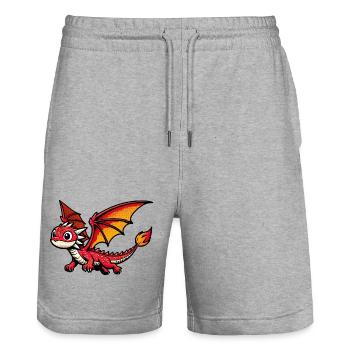 Dragon - Short de jogging bio TRAINER Stanley/Stella unisexe - gris chiné - Devant - Nik (191cm) & Marisol (170cm)