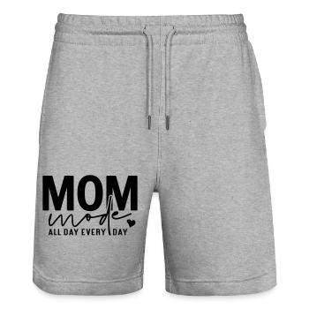 Mama-Modus den ganzen Tag jeden Tag - Stanley/Stella Unisex Bio Joggingshorts Trainer  - Grau meliert - Vorne - Nik (191cm) & Marisol (170cm)