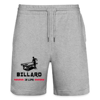 Le billard c'est la vie - Short de jogging bio TRAINER Stanley/Stella unisexe - gris chiné - Devant - Nik (191cm) & Marisol (170cm)