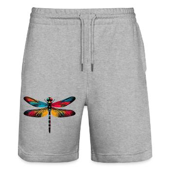 Libellule - Short de jogging bio TRAINER Stanley/Stella unisexe - gris chiné - Devant - Nik (191cm) & Marisol (170cm)