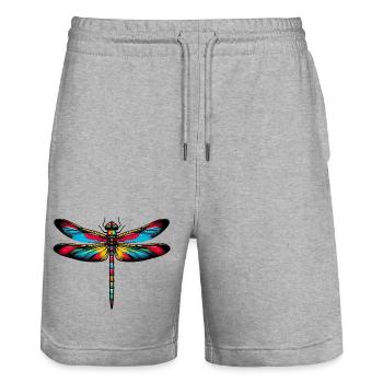 Libellule - Short de jogging bio TRAINER Stanley/Stella unisexe - gris chiné - Devant - Nik (191cm) & Marisol (170cm)