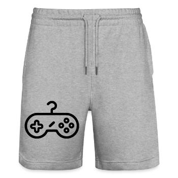 Level Up - Gaming Vibes - Stanley/Stella Unisex Bio Joggingshorts Trainer  - Grau meliert - Vorne - Nik (191cm) & Marisol (170cm)