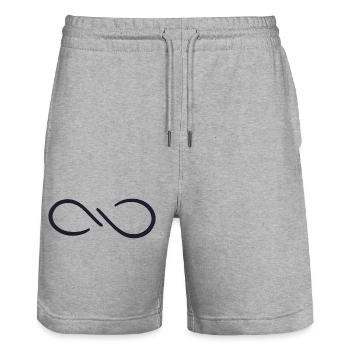 Unendlichkeitszeichen simpel - Stanley/Stella Unisex Bio Joggingshorts Trainer  - Grau meliert - Vorne - Nik (191cm) & Marisol (170cm)