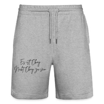 Es ist Okay nicht Okay zu sein (Farbe änderbar) - Stanley/Stella Unisex Bio Joggingshorts Trainer  - Grau meliert - Vorne - Nik (191cm) & Marisol (170cm)
