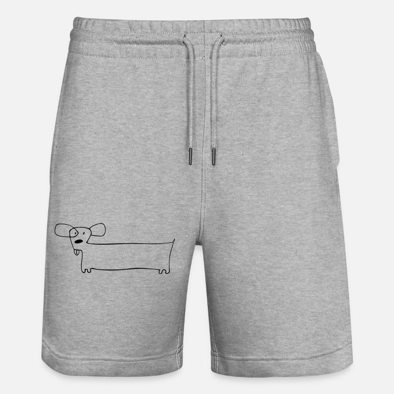 01 Hündchen Lang - Stanley/Stella Unisex Bio Joggingshorts Trainer  - Grau meliert