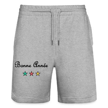 HAPPY NEW YEAR. NEW YEAR'S EVE. NEW YEAR - Stanley/Stella Trainer Unisex Organic Jogging Shorts - heather grey - Front - Nik (191cm) & Marisol (170cm)