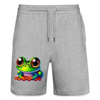 Frosch - Stanley/Stella Unisex Bio Joggingshorts Trainer  - Grau meliert - Vorne - Nik (191cm) & Marisol (170cm)