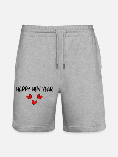 HAPPY NEW YEAR. NEW YEAR'S EVE. BEST WISHES - Stanley/Stella Trainer Unisex Organic Jogging Shorts - heather grey