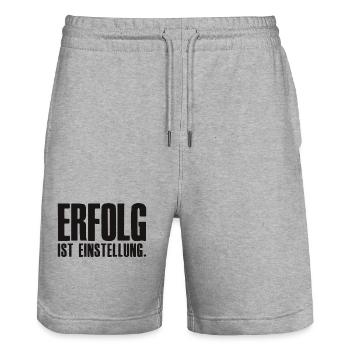 Success is attitude founder entrepreneur - Stanley/Stella Trainer Unisex Organic Jogging Shorts - heather grey - Front - Nik (191cm) & Marisol (170cm)