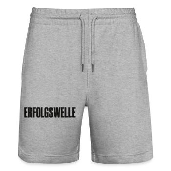 Erfolgswelle Erfolg für Gründer Unternehmer - Stanley/Stella Unisex Bio Joggingshorts Trainer  - Grau meliert - Vorne - Nik (191cm) & Marisol (170cm)