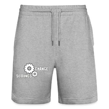 CHANGE SETTINGS - Stanley/Stella Trainer Unisex Organic Jogging Shorts - heather grey - Front - Nik (191cm) & Marisol (170cm)
