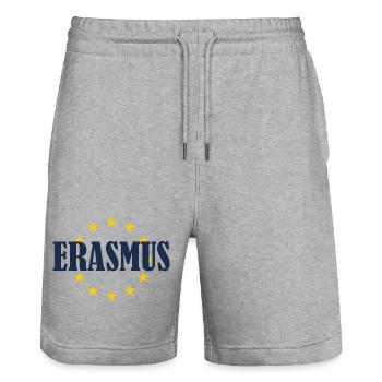 Erasmus EU-Sterne - Stanley/Stella Unisex Bio Joggingshorts Trainer  - Grau meliert - Vorne - Nik (191cm) & Marisol (170cm)