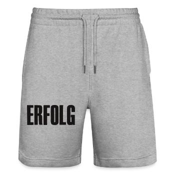 Success Saying for Founder Entrepreneur Startup - Stanley/Stella Trainer Unisex Organic Jogging Shorts - heather grey - Front - Nik (191cm) & Marisol (170cm)