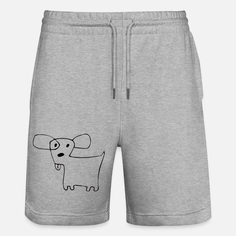02 Doggie Shorts - Stanley/Stella Unisex Bio Joggingshorts Trainer  - Grau meliert
