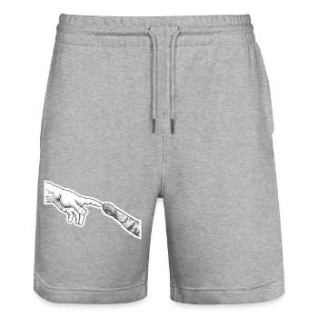 Touche de création - Short de jogging bio TRAINER Stanley/Stella unisexe - gris chiné - Devant - Nik (191cm) & Marisol (170cm)