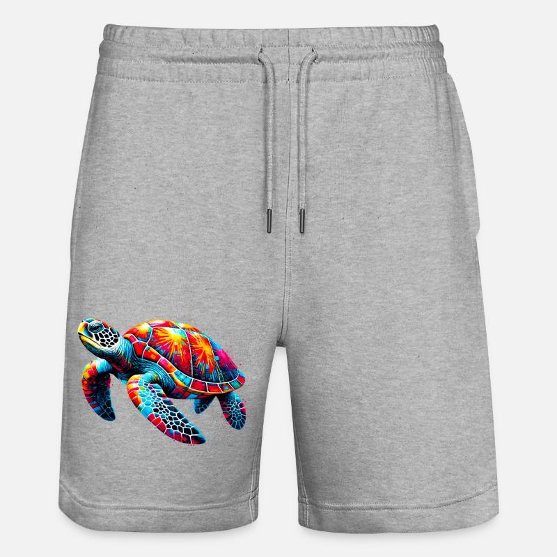Schildkröte - Stanley/Stella Unisex Bio Joggingshorts Trainer - Grau meliert
