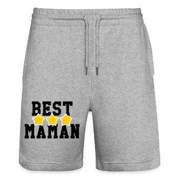 Beste Mama - Muttertag - Stanley/Stella Unisex Bio Joggingshorts Trainer  - Grau meliert - Vorne - Nik (191cm) & Marisol (170cm)