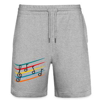 1. 1 year. 1st ANNIVERSARY. 1 YEAR ANNIVERSARY - Stanley/Stella Trainer Unisex Organic Jogging Shorts - heather grey - Front - Nik (191cm) & Marisol (170cm)