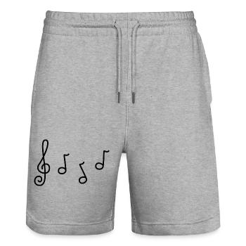 1. 1 Jahr. 1. JUBILÄUM. 1-JÄHRIGES JUBILÄUM - Stanley/Stella Unisex Bio Joggingshorts Trainer  - Grau meliert - Vorne - Nik (191cm) & Marisol (170cm)