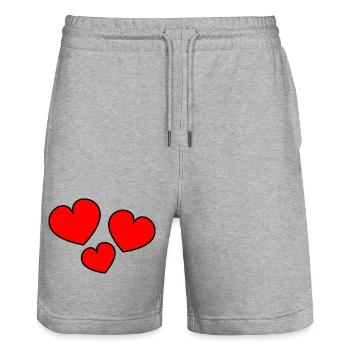 100. 100 YEARS. 100th ANNIVERSARY. BIRTHDAY 100 - Stanley/Stella Trainer Unisex Organic Jogging Shorts - heather grey - Front - Nik (191cm) & Marisol (170cm)