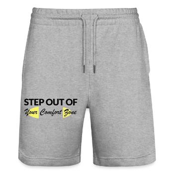 Sortez de votre zone de confort - Short de jogging bio TRAINER Stanley/Stella unisexe - gris chiné - Devant - Nik (191cm) & Marisol (170cm)