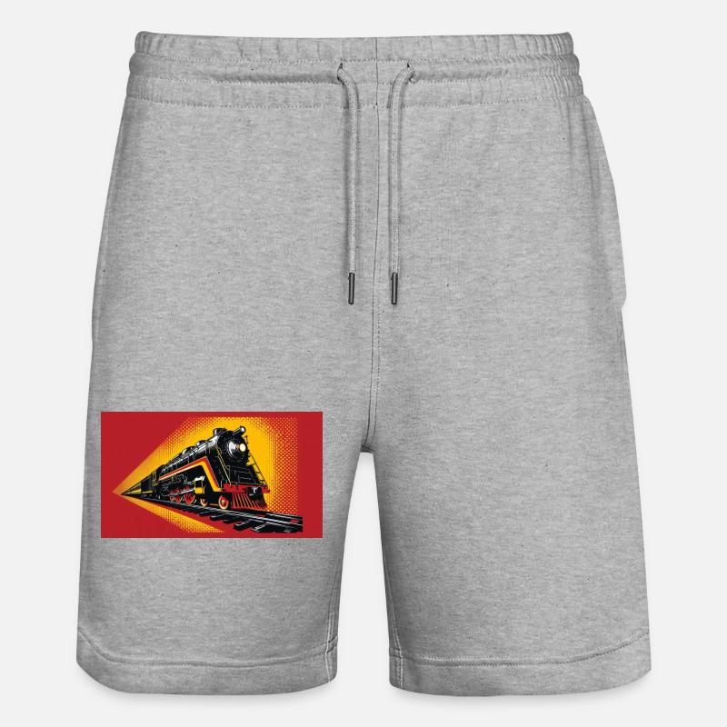 Zug 1 2 - Stanley/Stella Unisex Bio Joggingshorts Trainer - Grau meliert