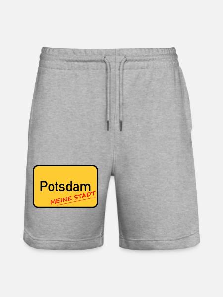 POTSDAM - MY CITY - Stanley/Stella Trainer Unisex Organic Jogging Shorts - heather grey