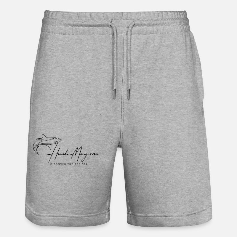 Logo lettrage noir - Short de jogging bio TRAINER Stanley/Stella unisexe - gris chiné