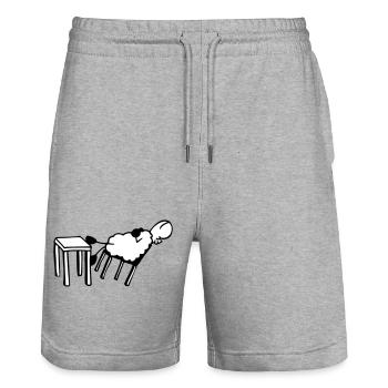 Schlafschaf - Stanley/Stella Unisex Bio Joggingshorts Trainer  - Grau meliert - Vorne - Nik (191cm) & Marisol (170cm)