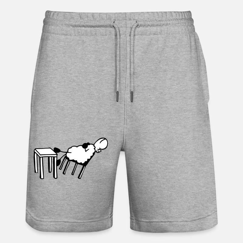 Sleeping sheep - Stanley/Stella Trainer Unisex Organic Jogging Shorts - heather grey