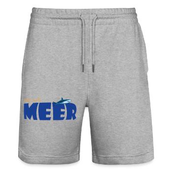 ICH WILL MEER - Stanley/Stella Unisex Bio Joggingshorts Trainer  - Grau meliert - Vorne - Nik (191cm) & Marisol (170cm)