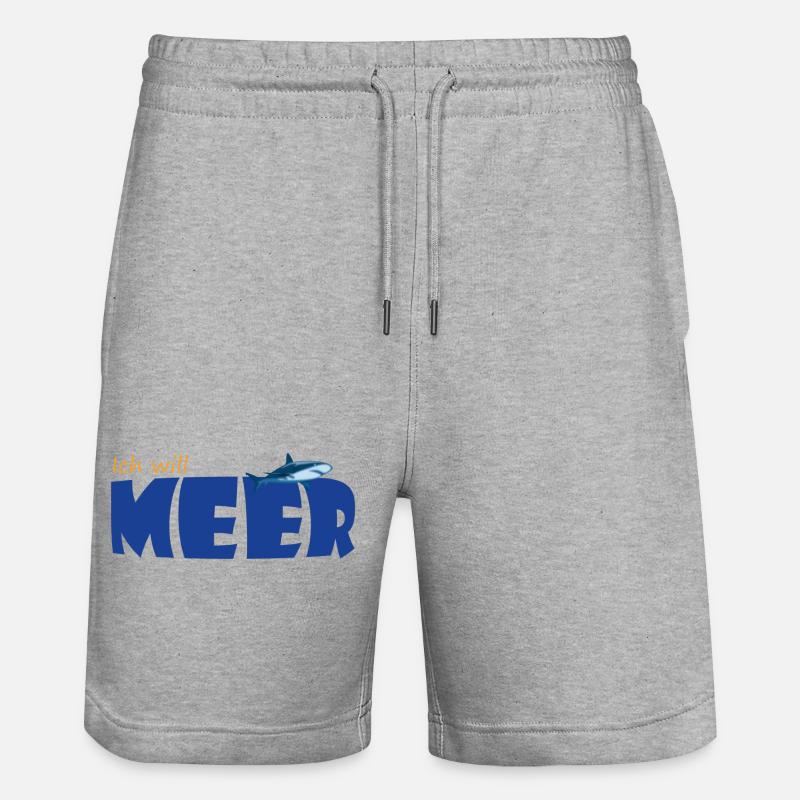 ICH WILL MEER - Stanley/Stella Unisex Bio Joggingshorts Trainer  - Grau meliert