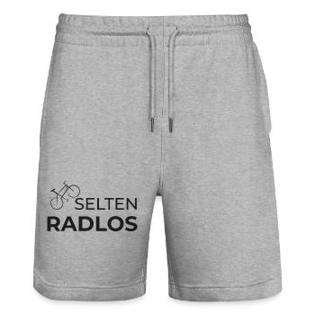 selten radlos radfahren shirt geschenk fahrrad - Stanley/Stella Unisex Bio Joggingshorts Trainer  - Grau meliert - Vorne - Nik (191cm) & Marisol (170cm)