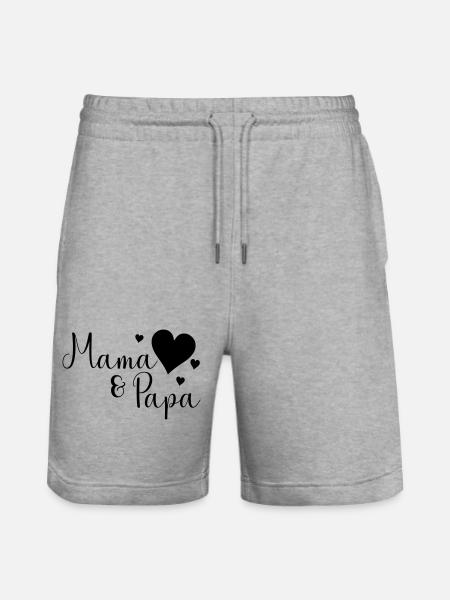 Mama und Papa - Stanley/Stella Unisex Bio Joggingshorts Trainer  - Grau meliert