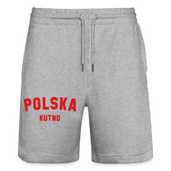 KUTNO Polska Poland Polen - Stanley/Stella Trainer Unisex Organic Jogging Shorts - heather grey - Front - Nik (191cm) & Marisol (170cm)