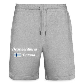 Hämeenlinna Finnland - Stylische Drucke - Stanley/Stella Unisex Bio Joggingshorts Trainer  - Grau meliert - Vorne - Nik (191cm) & Marisol (170cm)