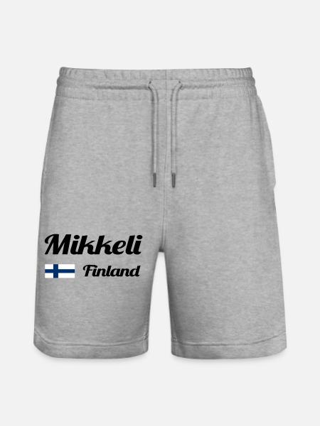 Mikkeli Finland- Stylish prints - Stanley/Stella Trainer Unisex Organic Jogging Shorts - heather grey