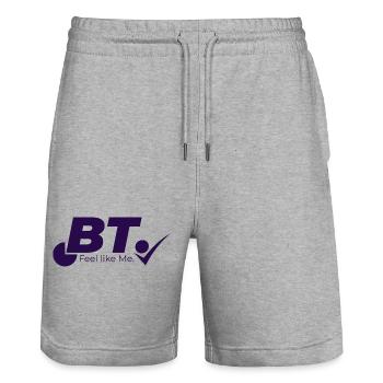 BT. - Feel like me - Stanley/Stella Unisex Bio Joggingshorts Trainer  - Grau meliert - Vorne - Nik (191cm) & Marisol (170cm)