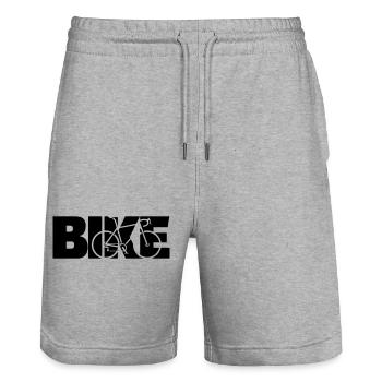 Bike racing bike - Stanley/Stella Trainer Unisex Organic Jogging Shorts - heather grey - Front - Nik (191cm) & Marisol (170cm)