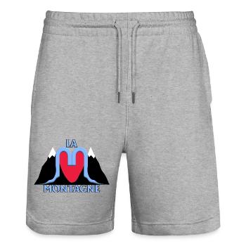 The Mountain - Stanley/Stella Trainer Unisex Organic Jogging Shorts - heather grey - Front - Nik (191cm) & Marisol (170cm)