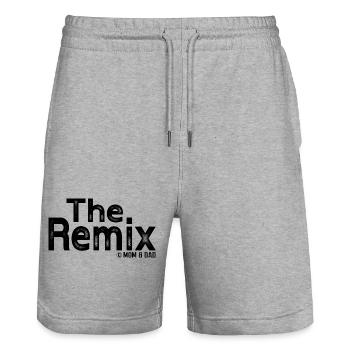 The Remix by mom & dad – Funny children's design - Stanley/Stella Trainer Unisex Organic Jogging Shorts - heather grey - Front - Nik (191cm) & Marisol (170cm)