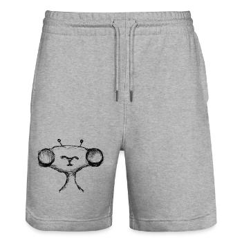 Étranger - Short de jogging bio TRAINER Stanley/Stella unisexe - gris chiné - Devant - Nik (191cm) & Marisol (170cm)