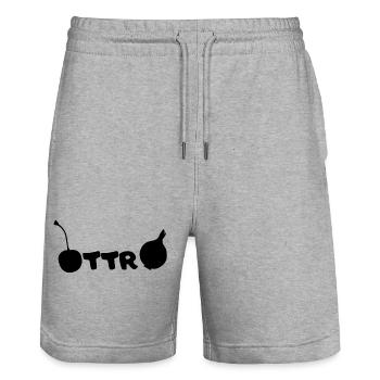 Nice sweater for Christmas, Christmas, Christmas # - Stanley/Stella Trainer Unisex Organic Jogging Shorts - heather grey - Front - Nik (191cm) & Marisol (170cm)