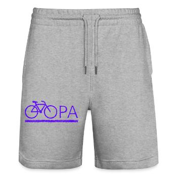 bester Opa Fahrrad Mountainbike Radeln Kritzeln - Stanley/Stella Unisex Bio Joggingshorts Trainer  - Grau meliert - Vorne - Nik (191cm) & Marisol (170cm)