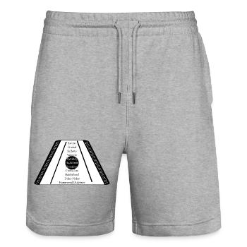 Hackbrett black n white - Stanley/Stella Unisex Bio Joggingshorts Trainer  - Grau meliert - Vorne - Nik (191cm) & Marisol (170cm)
