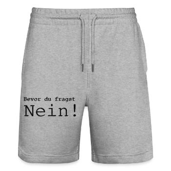 Nein - Stanley/Stella Unisex Bio Joggingshorts Trainer  - Grau meliert - Vorne - Nik (191cm) & Marisol (170cm)