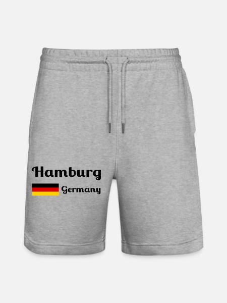 Hamburg Germany- Stylish prints - Stanley/Stella Trainer Unisex Organic Jogging Shorts - heather grey